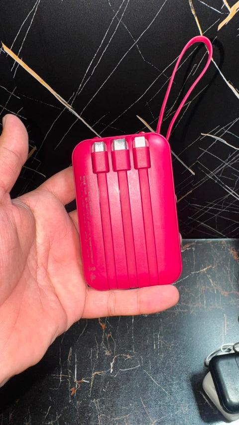10000mAh Fast Charging Power Bank – Built-in 4-in-1 Cables ke Sath