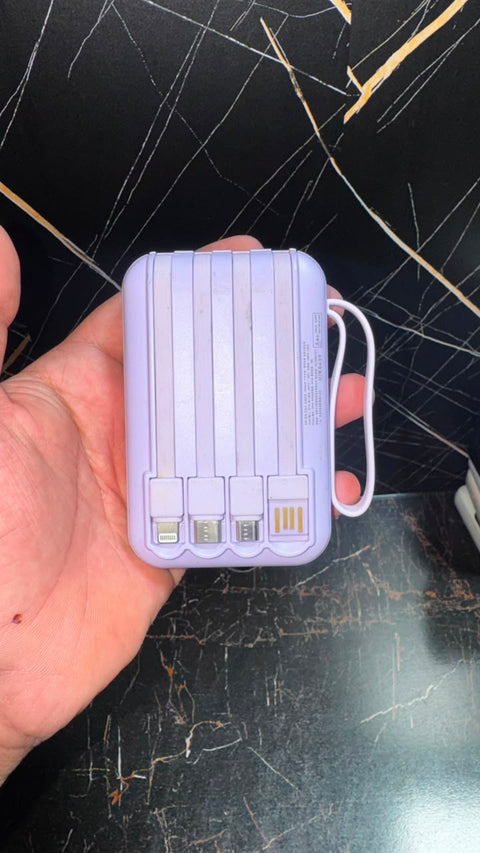 10000mAh Fast Charging Power Bank – Built-in 4-in-1 Cables ke Sath